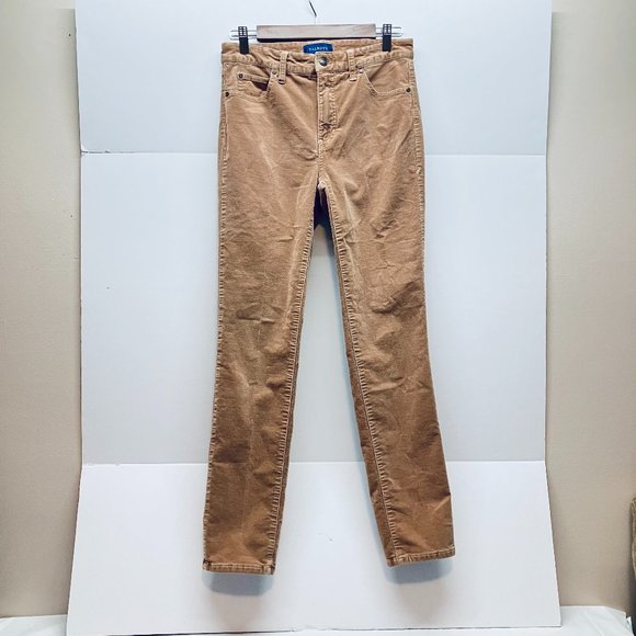 Talbots Womens High Rise Straight Leg Tan Ribbed Curdoroy Pants Size 2 - Picture 1 of 5